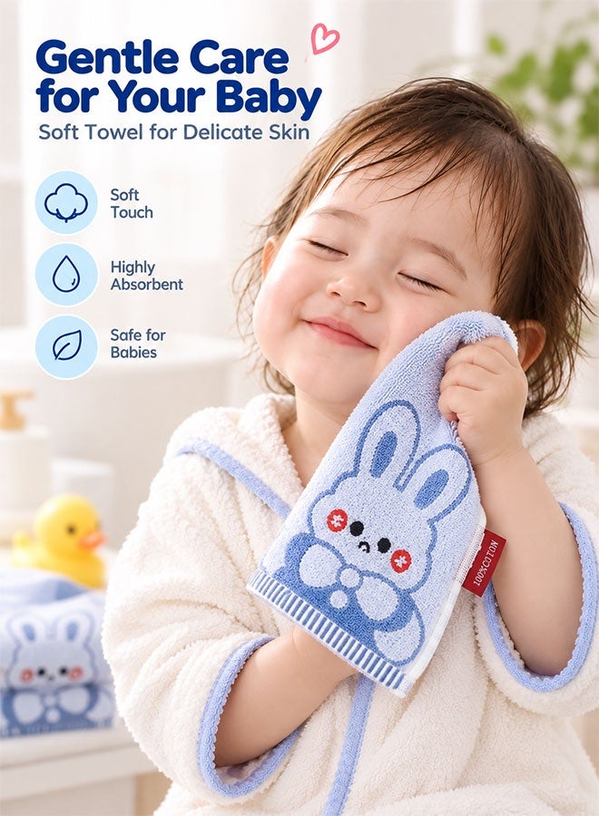 Super ZYouth 3 Pcs Baby Towels, Soft Absorbent Baby Washcloths with Cute Cartoon Design, Gentle Face & Hand Towels for Bathing, Feeding and Daily Cleaning - Image 4