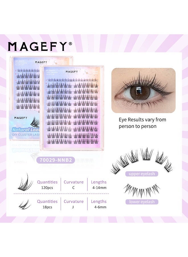 Self-Adhesive False Eyelash Kit, 108 Clusters, No Glue Or Makeup Eemover Eequired, Press-Type False Eyelashes, Pre-Attached Lash Clusters, DIY Eyelash Extension kit, Suitable For Beginners. - view 2