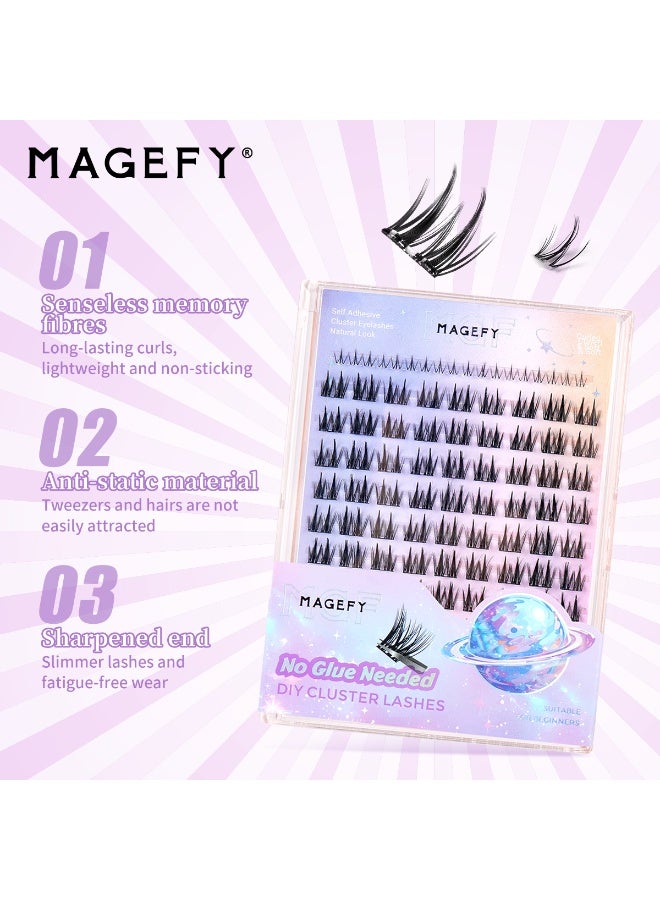 Self-Adhesive False Eyelash Kit, 108 Clusters, No Glue Or Makeup Eemover Eequired, Press-Type False Eyelashes, Pre-Attached Lash Clusters, DIY Eyelash Extension kit, Suitable For Beginners. - view 5