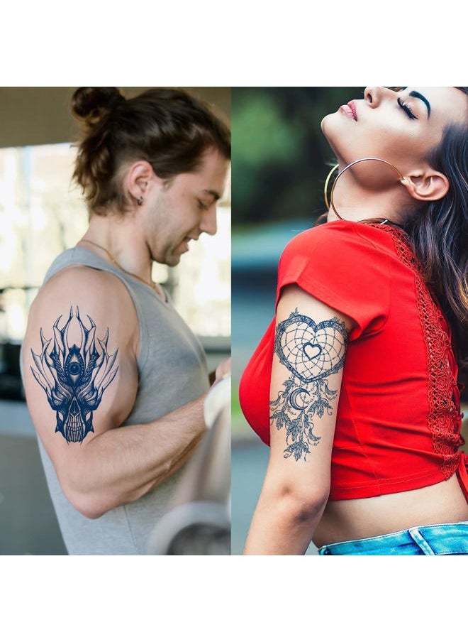 Aresvns - Semi Permanent Tattoos for Women and Girls,Waterproof Realistic Fake Tattoos That Look Real and Lasting 1-2 Weeks Christmas Gift Blue - Image 1
