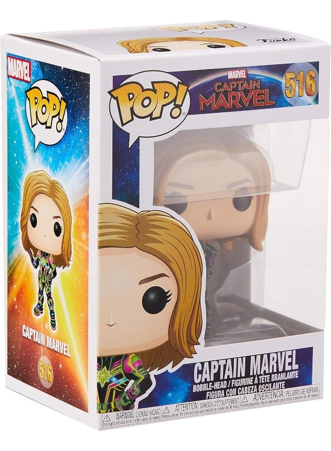 Funko Pop! Vinyl Bobble Captain Marvel With Neon Suit - Collectable Vinyl Figure - Image 3