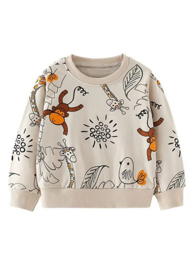 YUNIQEE Beige Graphic Printed Round Neck T-shirt