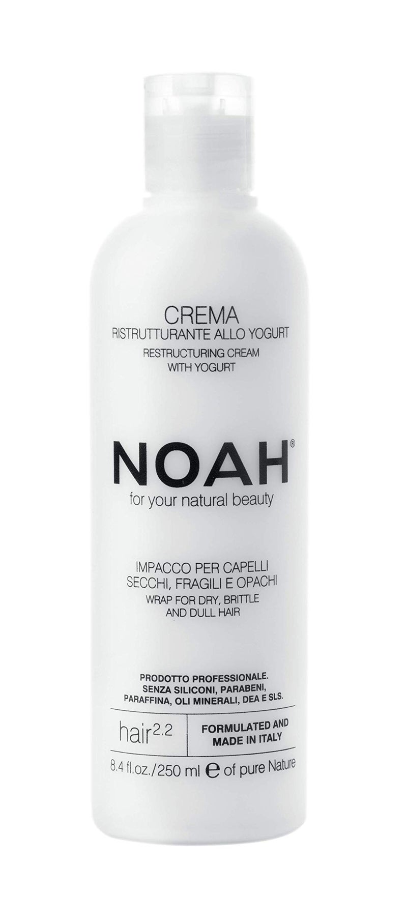 Noah - 2.2 Restructuring Cream with Yogurt - Wrap for Dry, Brittle and Dull Hair - 8.45 fl.oz. / 250 ml For Your Natural Beauty (Yogurt) - Image 1