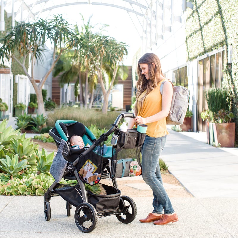 J.L. Childress Side Sling Cargo Net - Stroller Organizer Attachment for Storage, Mesh Bag for Baby Accessories, Universal Fit, Non-Slip and Adjustable Straps - Black - Image 4