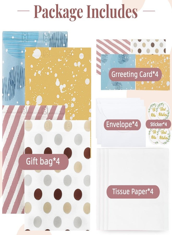 STYPOP 4 Pack 10" Gift Bags Medium Size With Tissue Paper - Image 2
