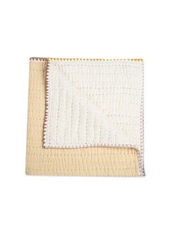 Crane BABY Blanket, Soft Cotton Quilted Nursery And Toddler Blanket For Boys And Girls, Light Yellow, 36 X 36 Inch  - Image 1