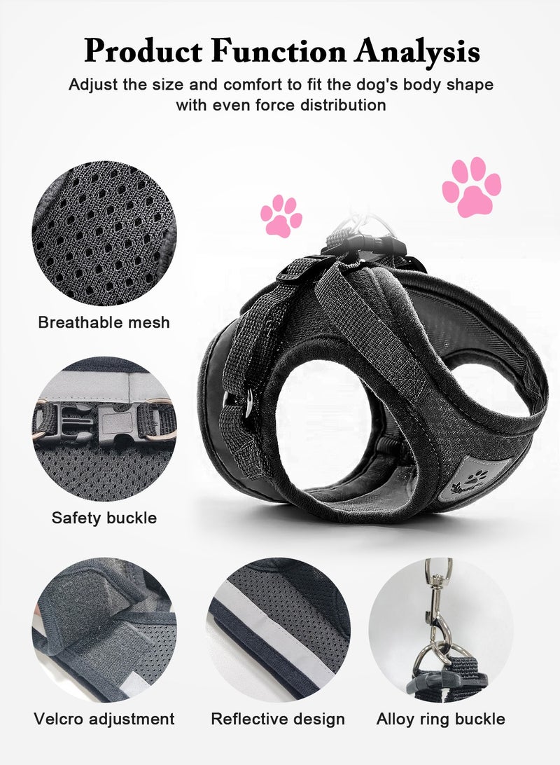 URbazaar Dog Harness with Leash Set,No Pull Adjustable Reflective Step-in Puppy Harness with Padded Vestfor Extra-Small/Small Medium Large Dogs and Cats - Image 4