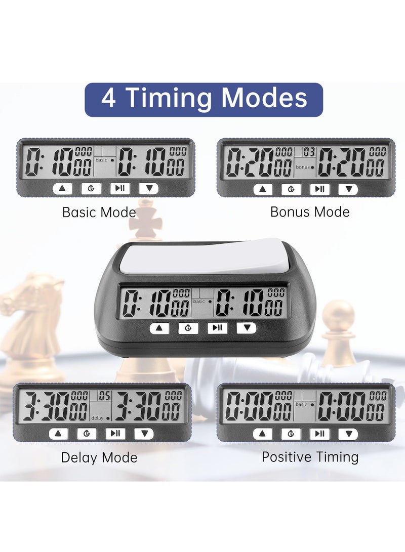 KASTWAVE Chess Clock Digital Chess Timer with Countdown Alarm Bonus and Delay Functions Professional Chess Clock Timer for Board Games (Battery Included) - Image 3