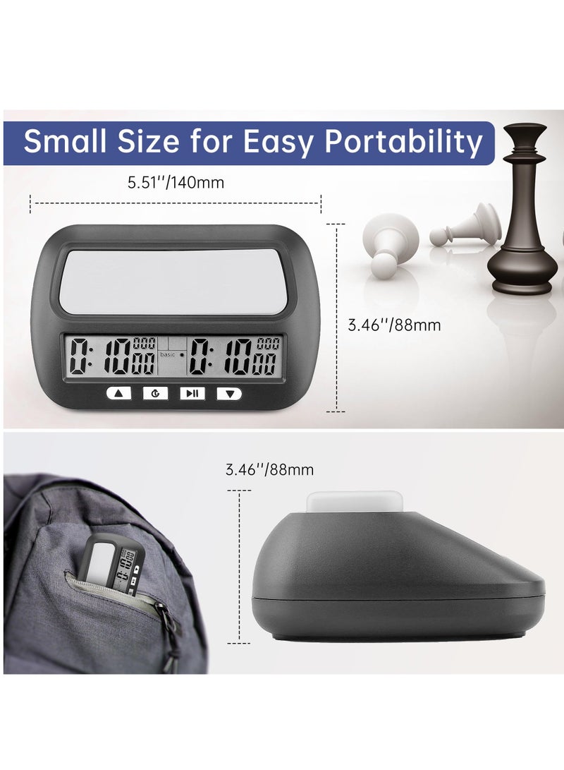 KASTWAVE Chess Clock Digital Chess Timer with Countdown Alarm Bonus and Delay Functions Professional Chess Clock Timer for Board Games (Battery Included) - Image 2