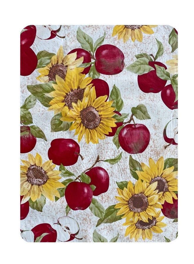 Newbridge Daybreak Apples Cottage Print Vinyl Flannel Backed Tablecloth Apples And Sunflower Design Indoor/Outdoor Waterproof Tablecloth For Patio And Kitchen Dining 52 Inch X 52 Inch Square - Image 5
