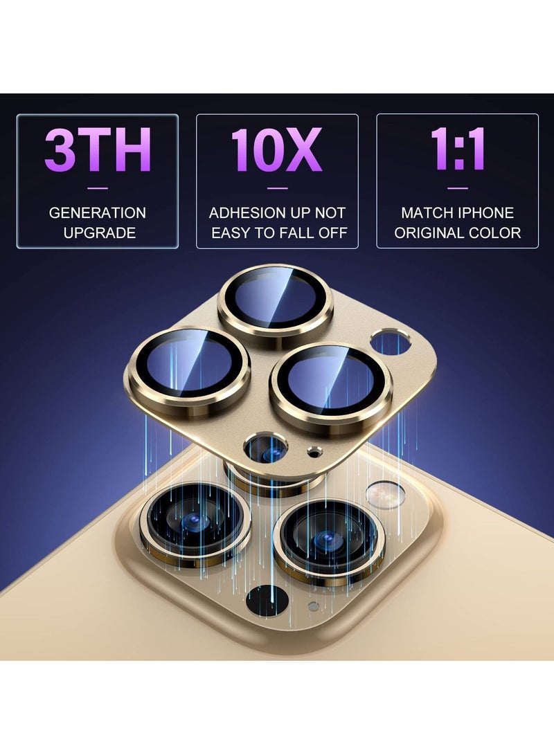 ELTRAZONE iPhone 14 Pro/iPhone 14 Pro Max Camera Lens Protector, [Drop Protection] 9H Tempered Glass Camera Cover Screen Metal Ring Case Friendly Scratch Resistant Easy to Instal - Image 3