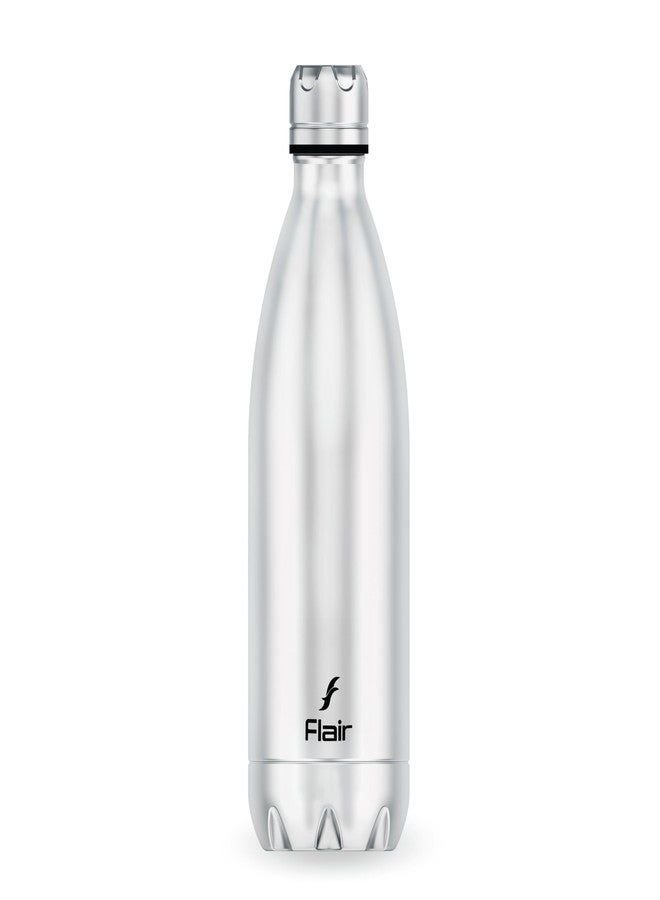 Flair Thermosteel Triumph 750ml Insulated Bottle - Silver & Black, Upto 24 Hours Hot and Cold, Leak Proof, BPA Free, Ideal for Travel, Hiking, Travel Bottle and Everyday Use - Image 1