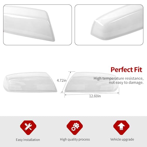 Jimen Fit for Chevrolet Silverado/GMC Sierra 2014-2018, Fit for Chevy Suburban 2014-2018, Fit for Chevy Tahoe/GMC Yukon 2014-2018, 2PCS Outside Rearview Mirror Cover Caps (White) - Image 3