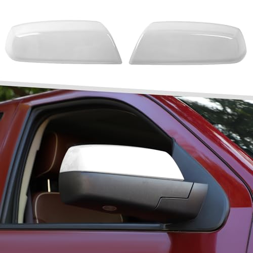 Jimen Fit for Chevrolet Silverado/GMC Sierra 2014-2018, Fit for Chevy Suburban 2014-2018, Fit for Chevy Tahoe/GMC Yukon 2014-2018, 2PCS Outside Rearview Mirror Cover Caps (White) - Image 1
