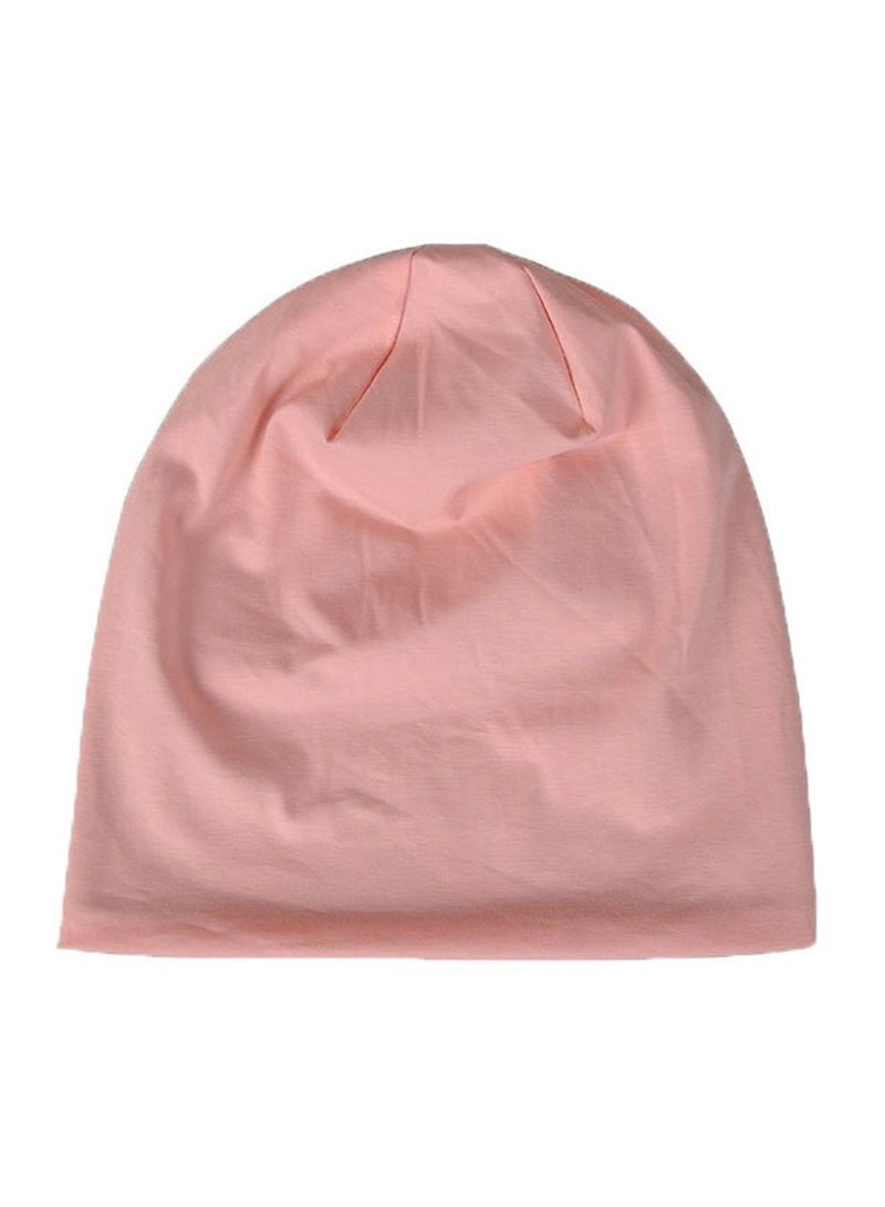 Infinity Scarf Headwear Cap Solid Color Thickened Plush Beanie Hat Pink  - Image 1