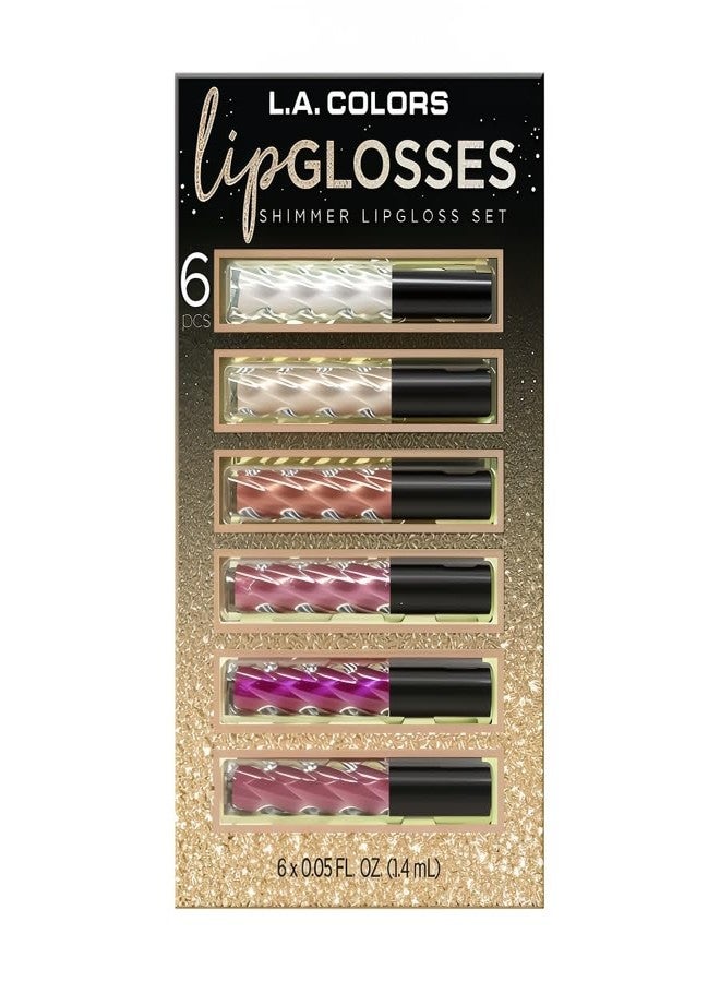 L.A. Colors LA Colors, Glimmer Lip Gloss Gift Set, 6 Count