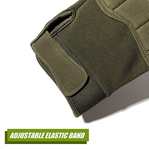 HYCOPROT Full Finger Tactical Gloves, Touch Screen Knuckle Protective Breathable Lightweight Outdoor Military Gloves for Shooting, Hunting, Motorcycling, Climbing (Medium, Green) - Image 5