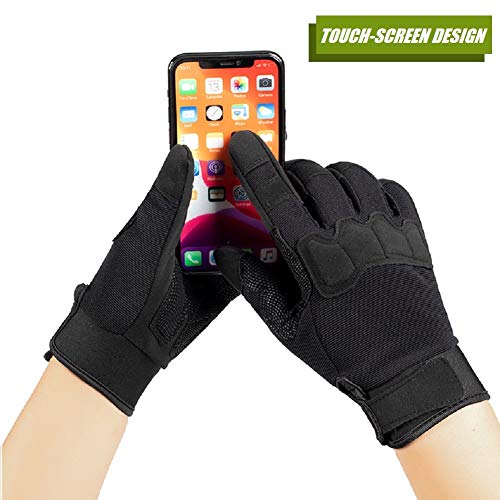 HYCOPROT Full Finger Tactical Gloves, Touch Screen Knuckle Protective Breathable Lightweight Outdoor Military Gloves for Shooting, Hunting, Motorcycling, Climbing (Medium, Green) - Image 4