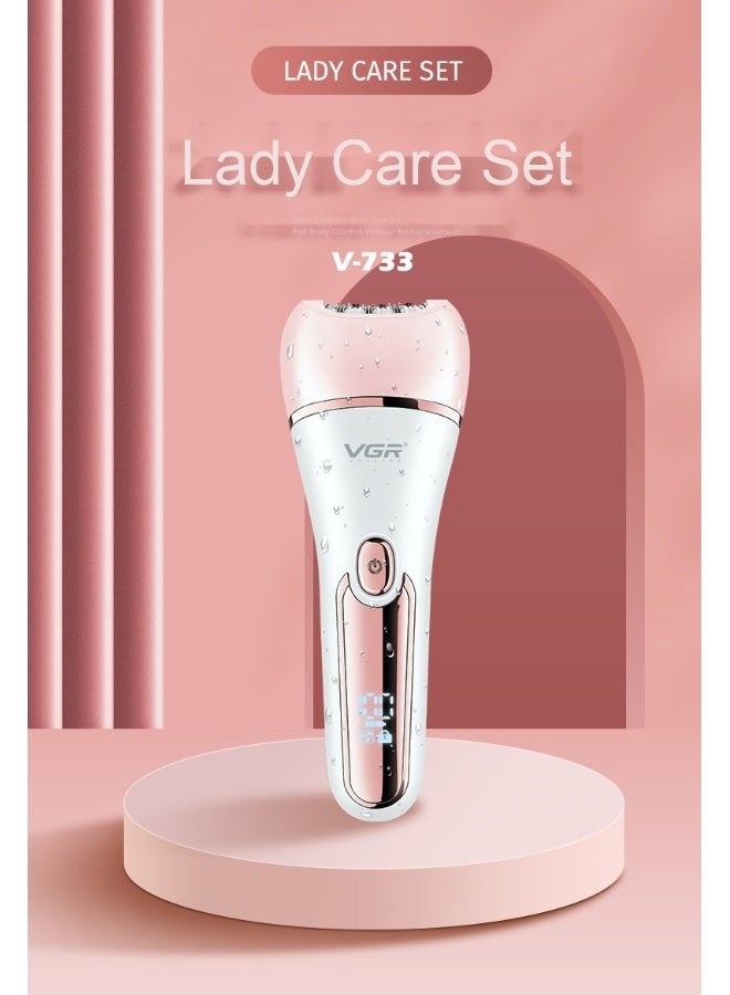 VCR Epilator For Women, 6 in 1 Hair Removal Epilator, Shaver, Face Razor, Facial Brush, Face Massage and Body Exfoliator,IPX7 Waterproof Rechargeable Hair Removal for Women - Image 4