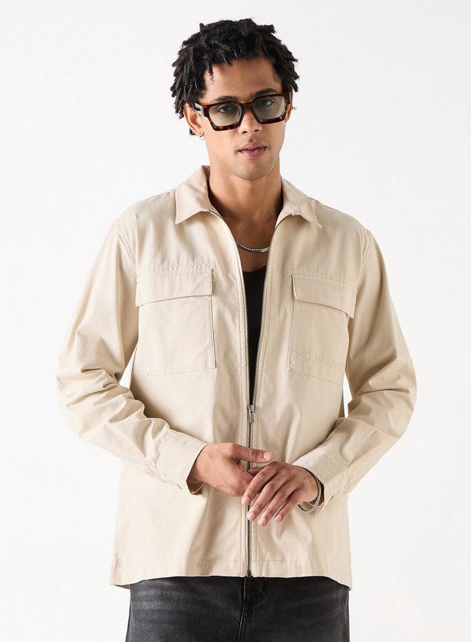 Ecko Unltd. Ecko Zip Though Shirt with Long Sleeves and Pockets - Image 1