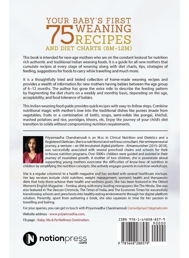 Notion Press Your Baby's First 75 Weaning recipes and Diet Charts (6M-12M): A weaning guide to nourished beginning - Image 4