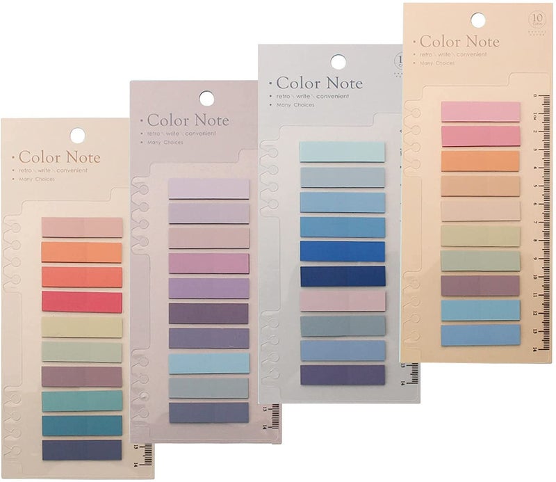 THECLOUDMALL ® Sticky Tabs Sticky Index Tabs for Annotating Books Page Markers Transparent Sticky Notes Colorful Morandi Sticky Book Tabs (4 Packs | 800 Pcs) - Image 1