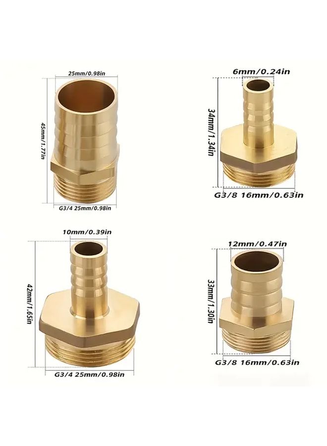 Heavy Duty Solid Brass G3 8 Male Pipe Adapter 25mm Threaded Fitting with Reverse Locking Mechanism NPT G Thread Compatible for Plumbing Piping HVAC Irrigation and DIY Pipe Connectors - Image 1