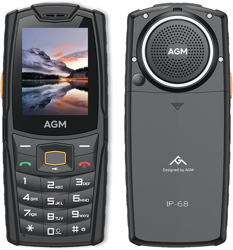 AGM M6 Rugged Phone, Basic Cell Phone, 4G Feature Phone, Simple Mobile Phones, Waterproof/Drop-Proof, Large Buttons | Large Font, 109dB Powerful Speaker, Dual SIM Cards, 48+128MB, 2500mAh - Image 1