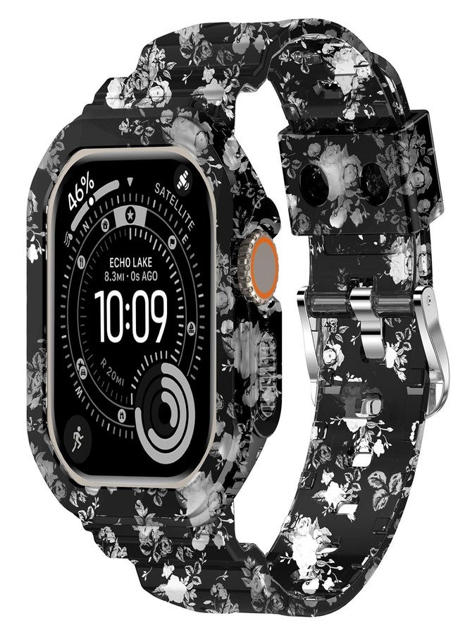 XYF Compatible for Crystal Clear Apple Watch Bands, 49mm 46mm 45mm 44mm 42mm 41mm 40mm 38mm Bumper Case for Men Women Jelly Sport Cover Strap for iWatch Ultra 3 2 Series 11 10 9 8 7 SE 6 5 4 3, 38/40 - Image 1