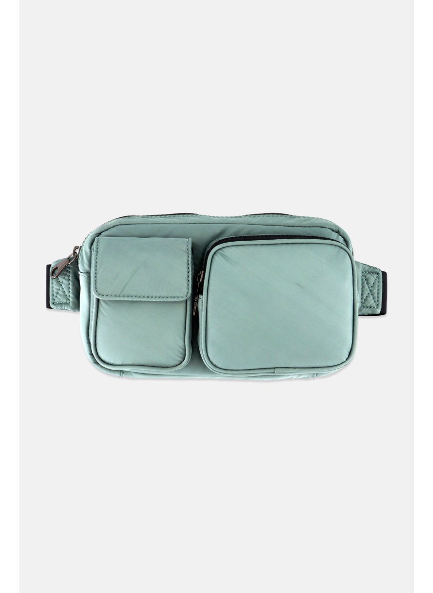 Danskin Women Brand Logo Casey Small Belt Bag 14 H x 24 L x 10 W cm, Pastel Green  - Image 1