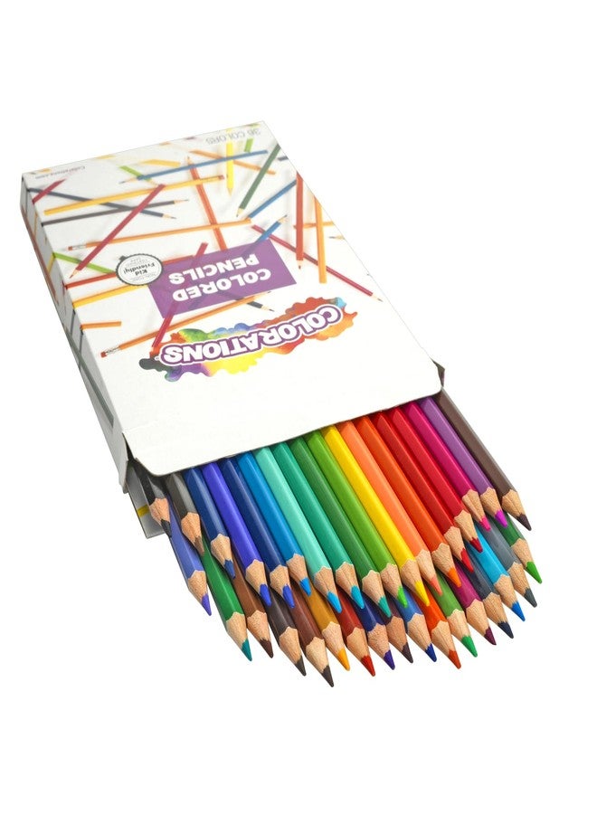 Colorations Colored Pencils - Set of 36,Hexagonal easy grip, Oversized Core for less breakage - Image 1