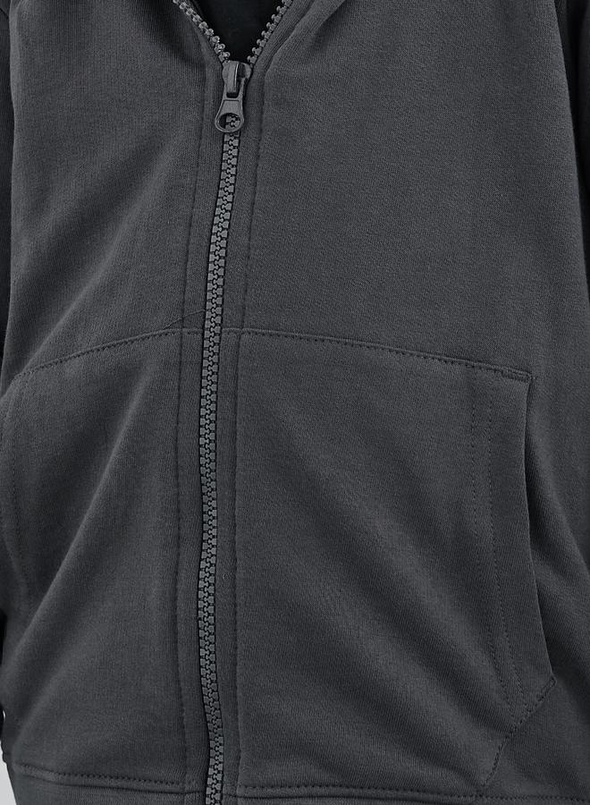 Styli Charcoal Cotton Full Zip Hoodie with Pocket - Image 4