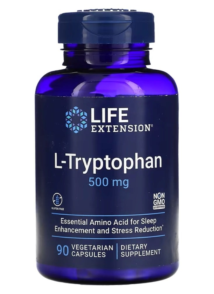 Life Extension - L-Tryptophan 500 mg 90 Veggie Capsules - Image 1