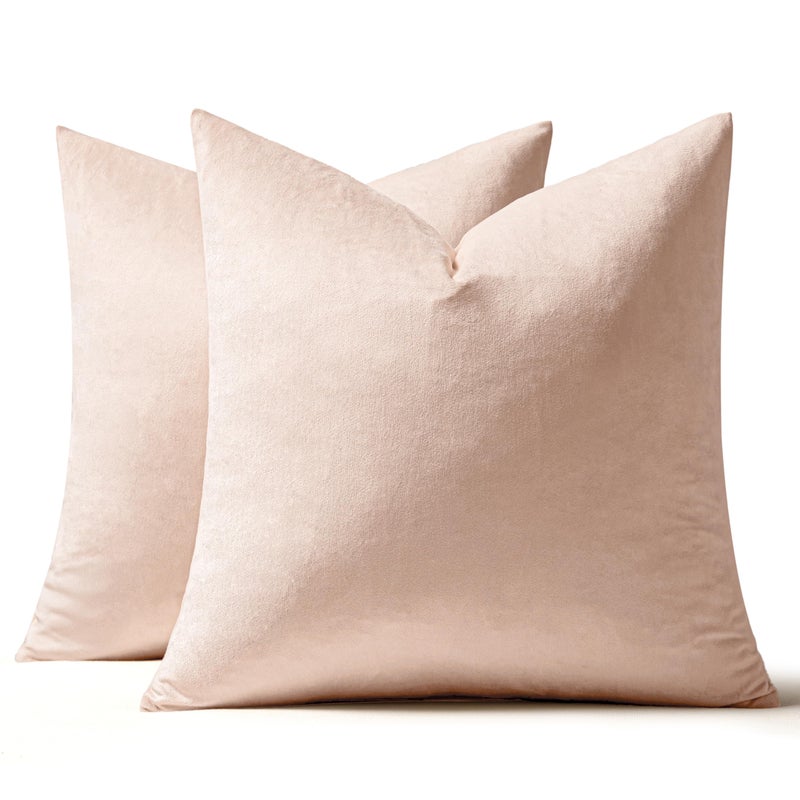 MIULEE MIULEE Pack of 2 Pillow Covers Velvet Throw Pillow Covers 20x20 Inch Soft Solid Decorative Square Set Cushion Cases for Spring Couch Sofa Bedroom  - Image 1