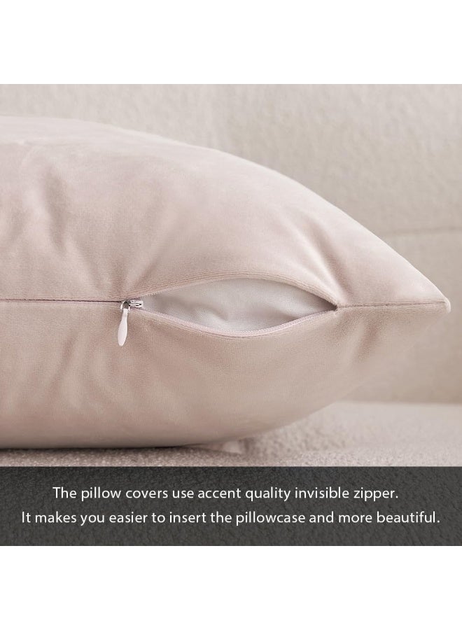 MIULEE MIULEE Pack of 2 Pillow Covers Velvet Throw Pillow Covers 20x20 Inch Soft Solid Decorative Square Set Cushion Cases for Spring Couch Sofa Bedroom  - Image 3