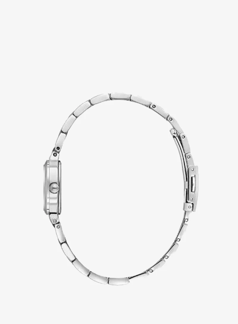 DANIEL KLEIN Women's Stainless Steel Silver Alloy Case Analog Silver Square Sunray Dial Japanese Quartz Premium 30 Meters Water Resistant