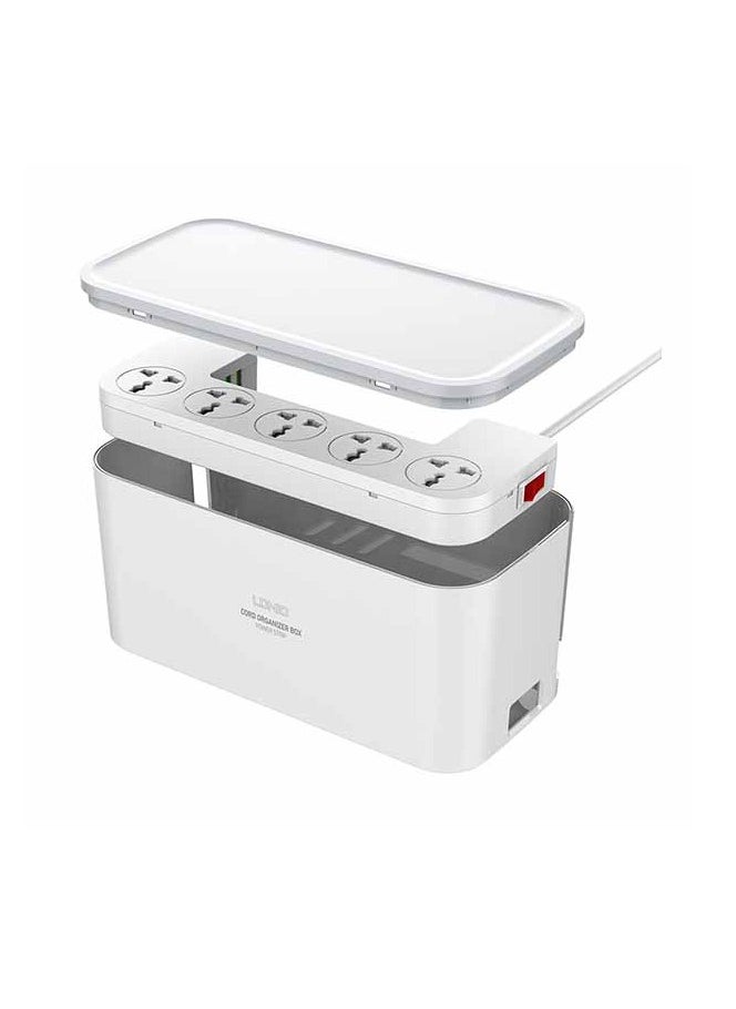 LDNIO 5-Power Socket Strip Box + 3 port USB White 200cm  - Image 1