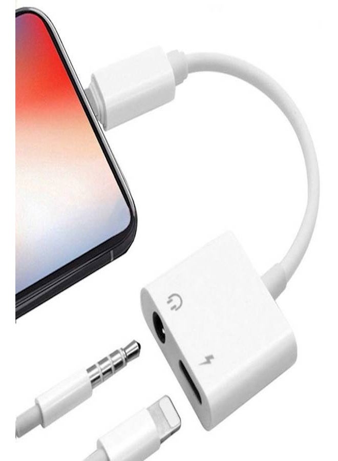 ZapLin Headphone And Charger Adapter Jack For Apple iPhones White - Image 1