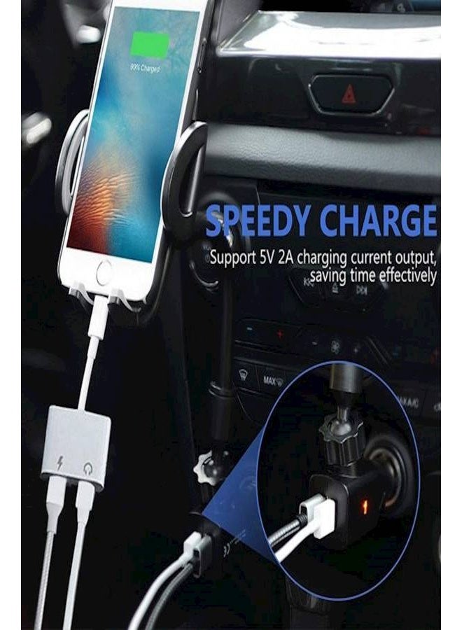 ZapLin Headphone And Charger Adapter Jack For Apple iPhones White - Image 3