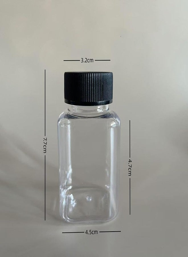 ccHuDE 12 Pcs 100 ml Small Plastic Juice Bottles Clear Square Drinks Bottles Empty Beverage Containers Mini Fridge Water Bottle Seasoning Powder Containers with Caps - Image 2