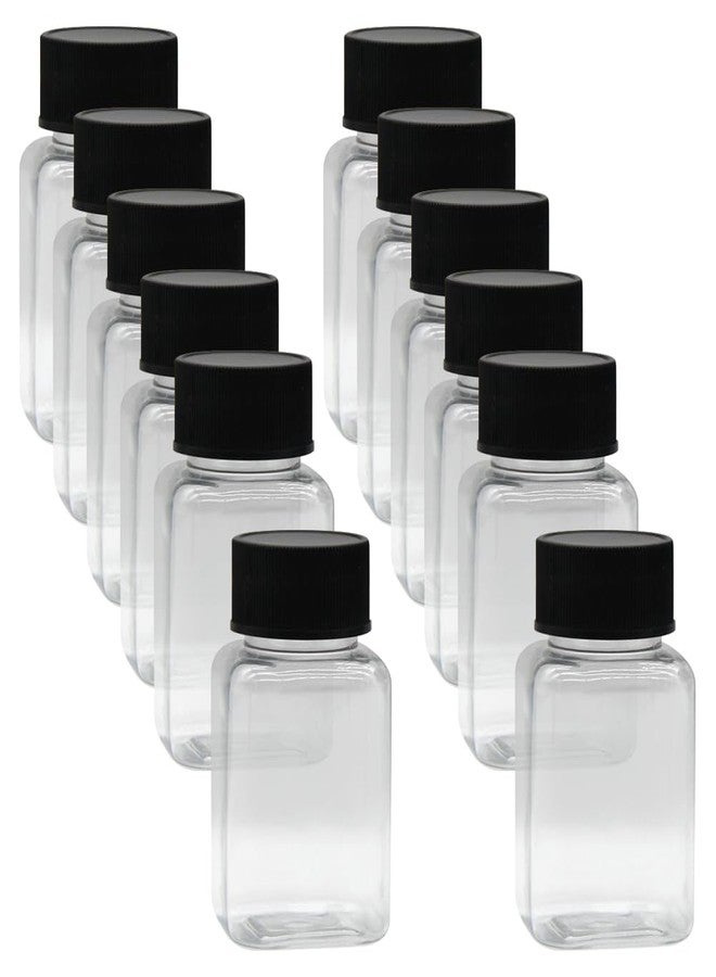 ccHuDE 12 Pcs 100 ml Small Plastic Juice Bottles Clear Square Drinks Bottles Empty Beverage Containers Mini Fridge Water Bottle Seasoning Powder Containers with Caps - Image 1