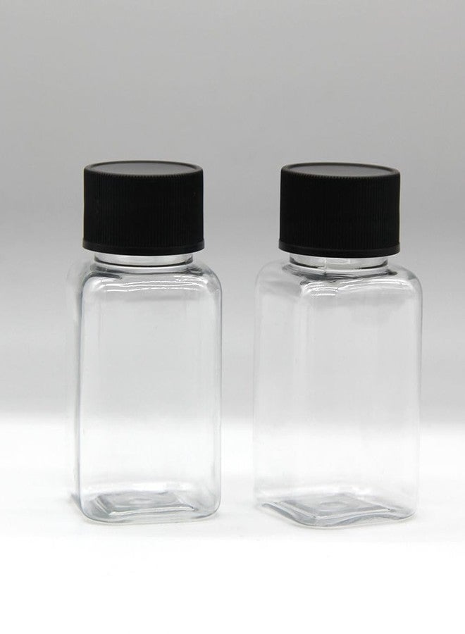 ccHuDE 12 Pcs 100 ml Small Plastic Juice Bottles Clear Square Drinks Bottles Empty Beverage Containers Mini Fridge Water Bottle Seasoning Powder Containers with Caps - Image 4