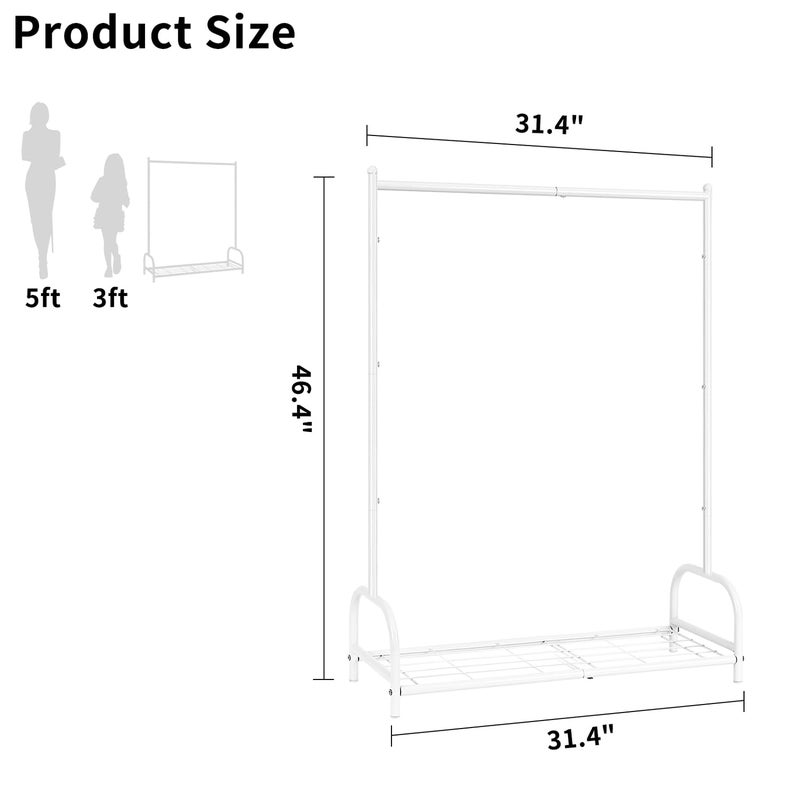Becomrock Kids Clothing Rack, Small Clothes Shelf with Metal Storage Shelf, Kids Dress Up Storage Rack, (White) - Image 4