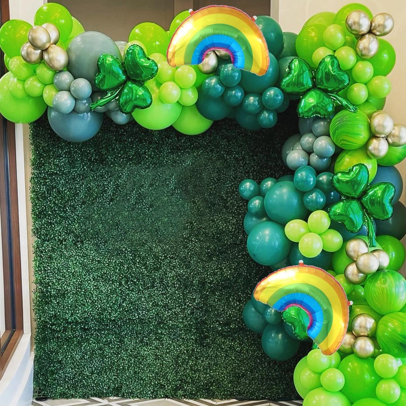 Tesochye 130pcs St. Patrick's Day Balloon Arch Garland Kit Green Balloons Lucky Shamrock Clover Rainbow Foil Balloons for Happy St. Patrick's Day Irish Festival Birthday Party Decorations - Image 4