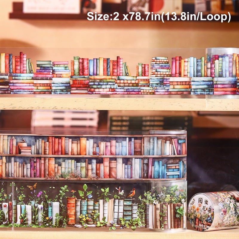 AuriicLeaf Book-Themed PET Tape Set, 6 Rolls of Library and Nature-Inspired Stickers for Scrapbooking, Journaling, DIY Crafts, and Gift Wrapping - Image 3