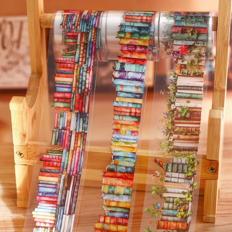 AuriicLeaf Book-Themed PET Tape Set, 6 Rolls of Library and Nature-Inspired Stickers for Scrapbooking, Journaling, DIY Crafts, and Gift Wrapping - Image 5