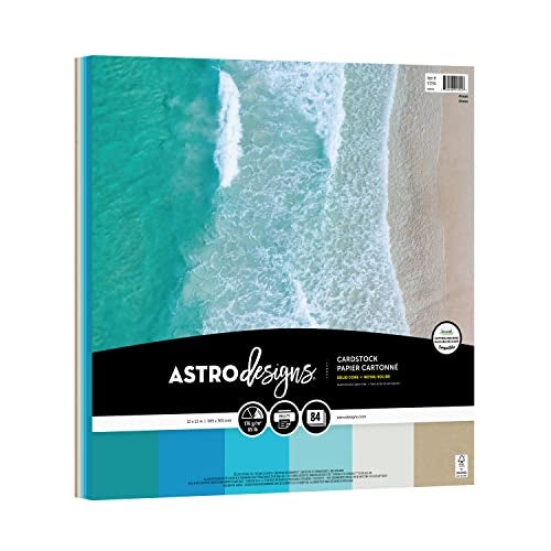 Astrodesigns Crafting Cardstock, 12" x 12", 65 lb./176 gsm, 6-Color Ocean Assortment, 84 Sheets (91794) - Image 5