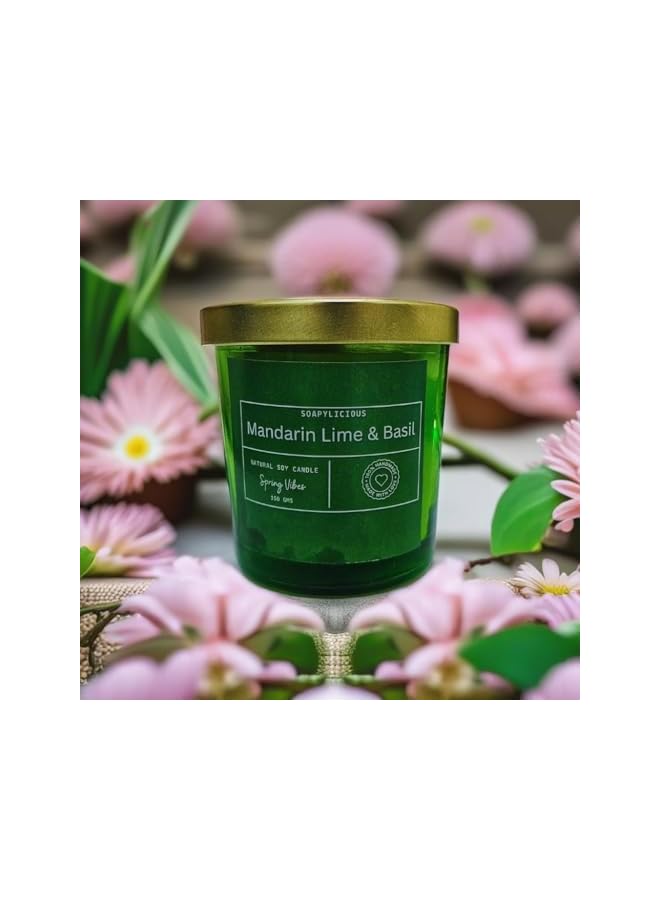 The Bros Soy wax candles- Mandarin Lime and basil - Completely natural and handmade for homes and offices - Image 2