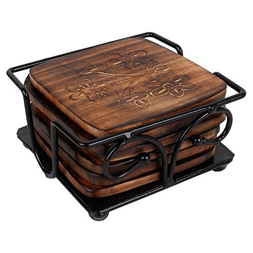 Craftland Wooden Antique Coaster for Kitchen/Dining Table/Office/Restaurant (Iron Coaster) - Image 3