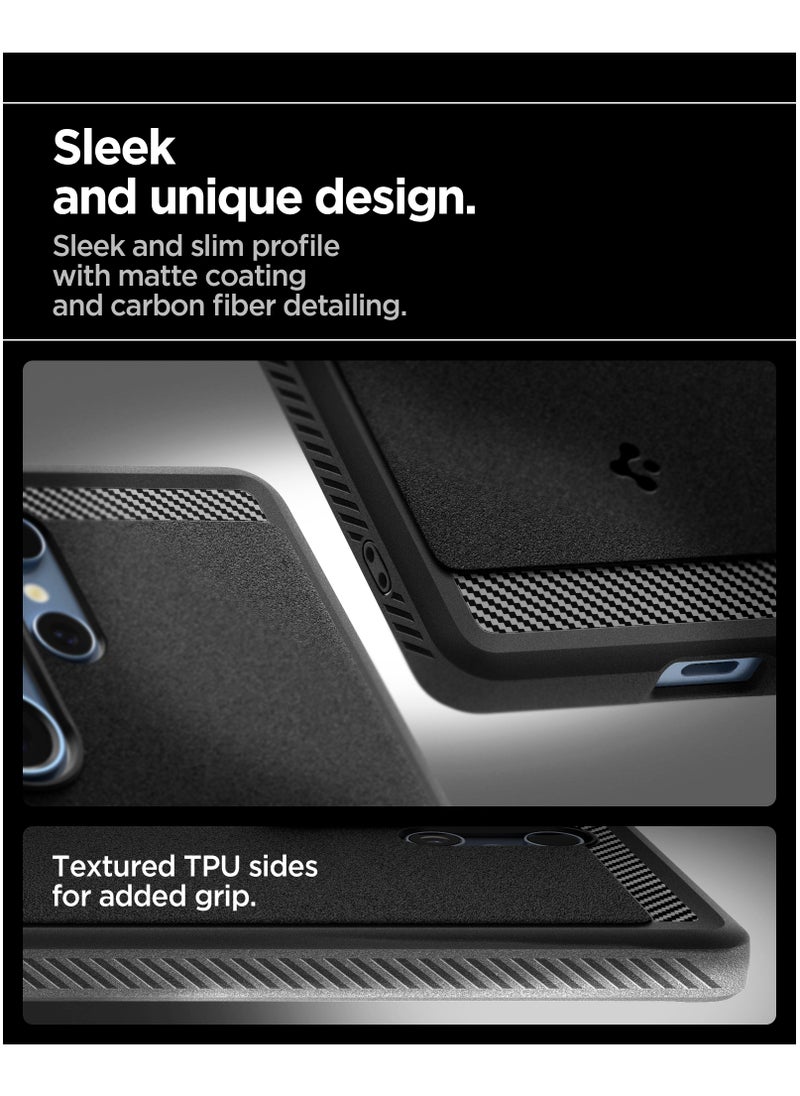 Spigen Rugged Armor MagFit Galaxy S25 ULTRA Case Cover with MagSafe and Carbon Fiber Textures (2025) - Matte Black  - Image 4